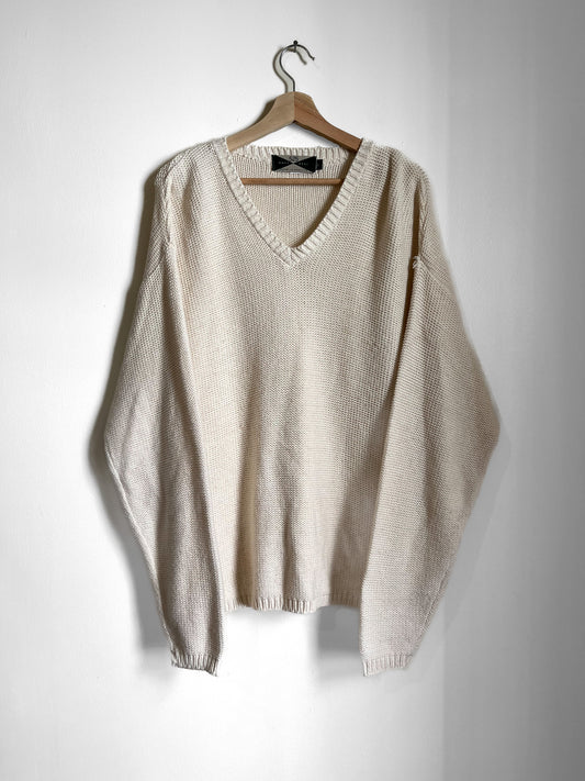 ivory knit sweater (xl)