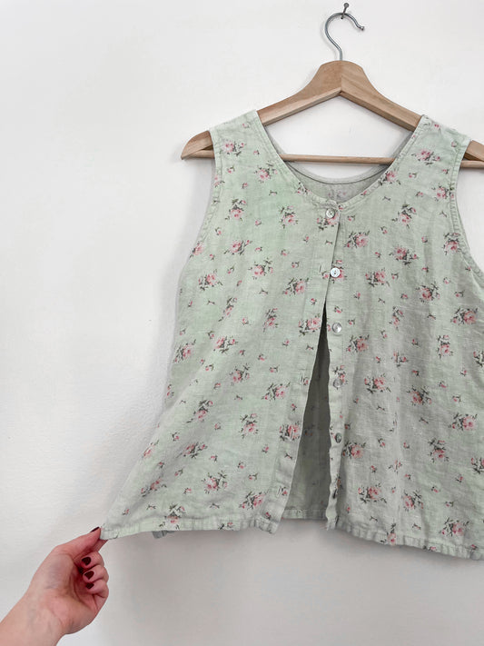 vintage linen floral tank (small)