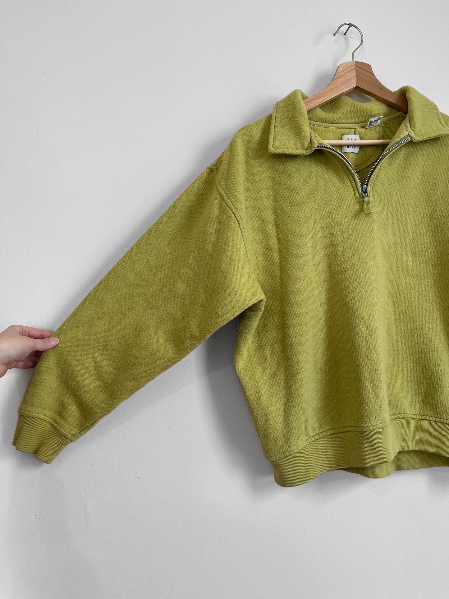 chartreuse pullover (small - med)